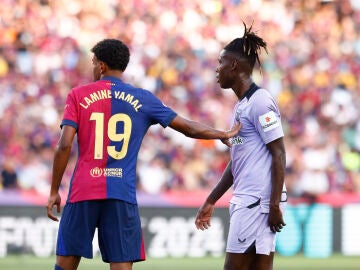 Lamine Yamal y Nico Williams, en un partido de LaLiga EA Sports