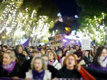 Manifestación con motivo del Día Internacional para la Eliminación de la Violencia contra las Mujeres, convocada por la Comisión 8M de Madrid 