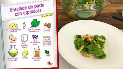Ingredientes Ensalada de pasta con espinacas Ingredientes Ensalada de pasta con espinacas