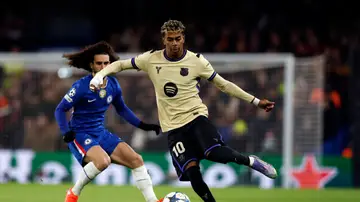 Lamine Yamal, en acción ante Cucurella Lamine Yamal, en acción ante Cucurella