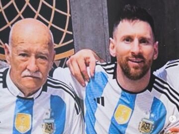 Leo Messi, junto a Omar Souto