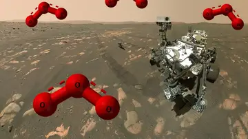 Imagen del róver Perseverance de la NASA en Marte, en la que se han incluido moléculas de ozono. Imagen del róver Perseverance de la NASA en Marte, en la que se han incluido moléculas de ozono.