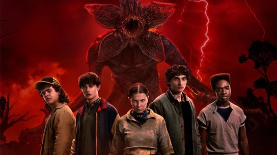 Gaten Matarazzo, Noah Schnapp, Millie Bobby Brown, Finn Wolfhard y Caleb McLaughlin en Stranger Things 5 Gaten Matarazzo, Noah Schnapp, Millie Bobby Brown, Finn Wolfhard y Caleb McLaughlin en Stranger Things 5