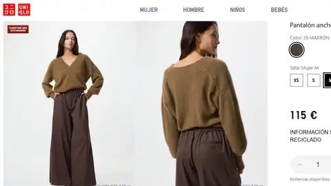 Pantalón ancho de lana Pantalón ancho de lana