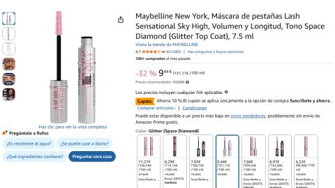 Lash Sensational Sky High tono Space Diamond de Maybelline