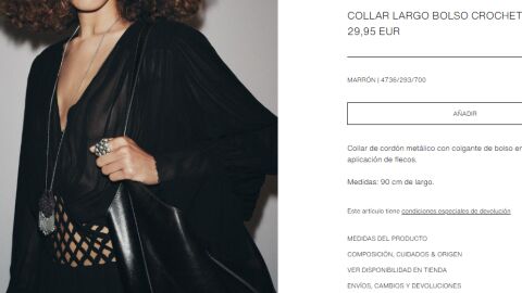 Collar largo bolso crochet