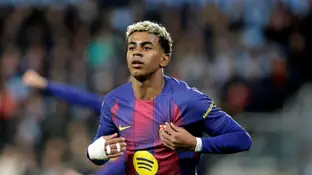 Lamine Yamal, en un partido de Liga con el Barcelona Lamine Yamal, en un partido de Liga con el Barcelona