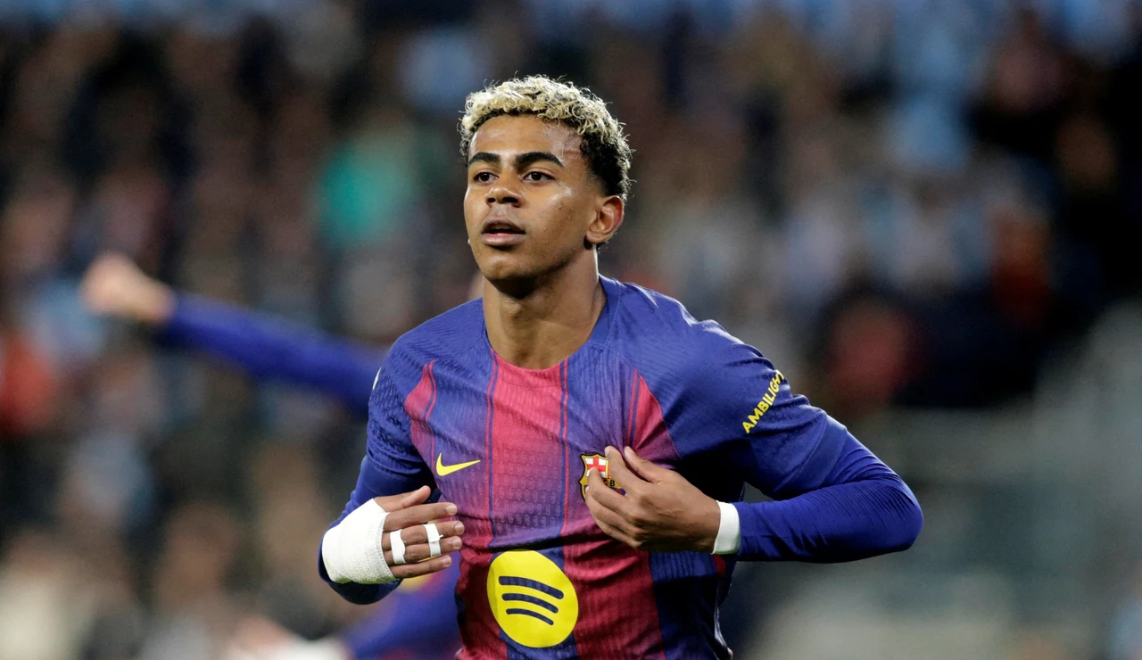 Lamine Yamal, en un partido de Liga con el Barcelona
