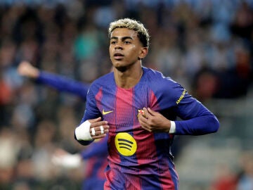 Lamine Yamal, en un partido de Liga con el Barcelona