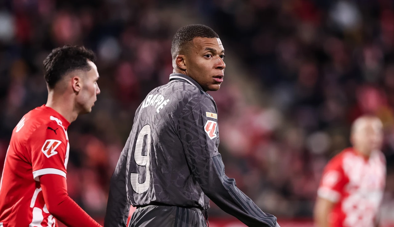 Mbappé durante el Girona-Real Madrid de la temporada pasada