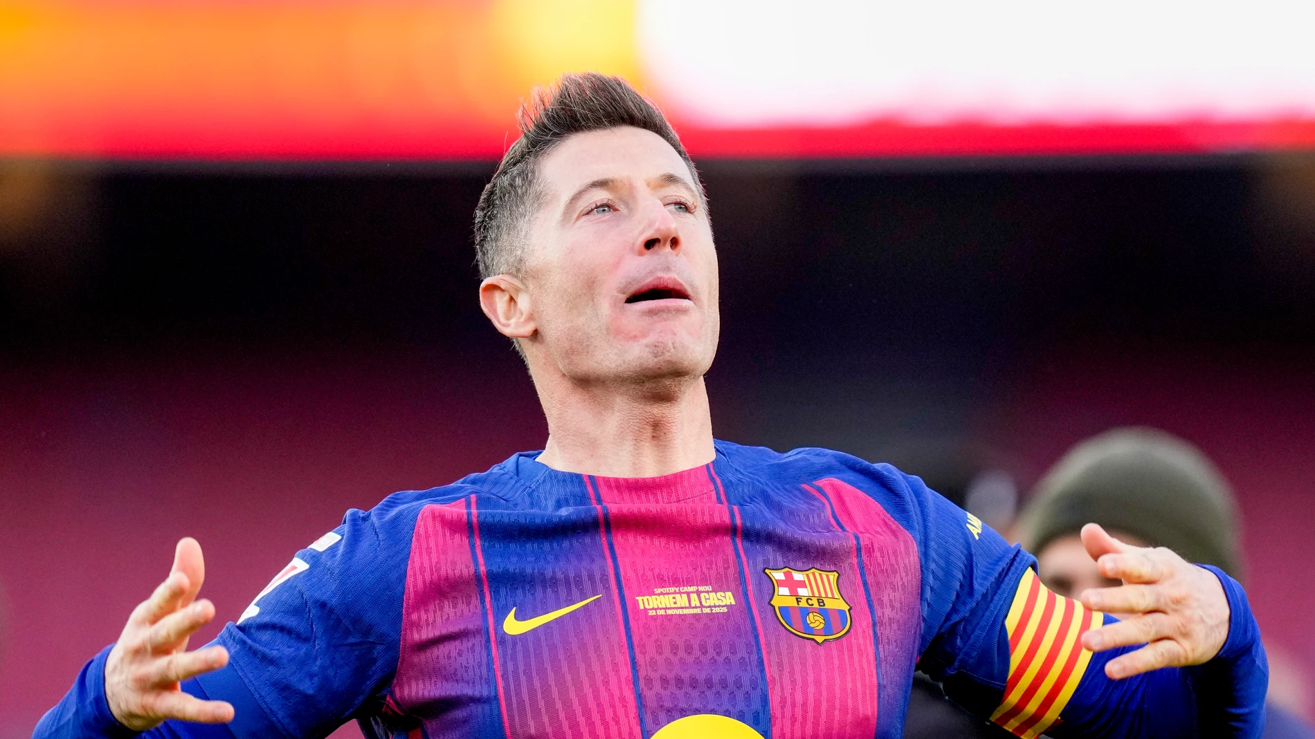 Lewandowski en un partido con el Barça Lewandowski en un partido con el Barça