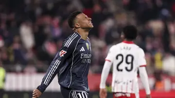Mbappé durante el partido de Liga entre Girona y Real Madrid Mbappé durante el partido de Liga entre Girona y Real Madrid