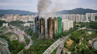 Imagen de los edificios de Hong Kong que ardieron 