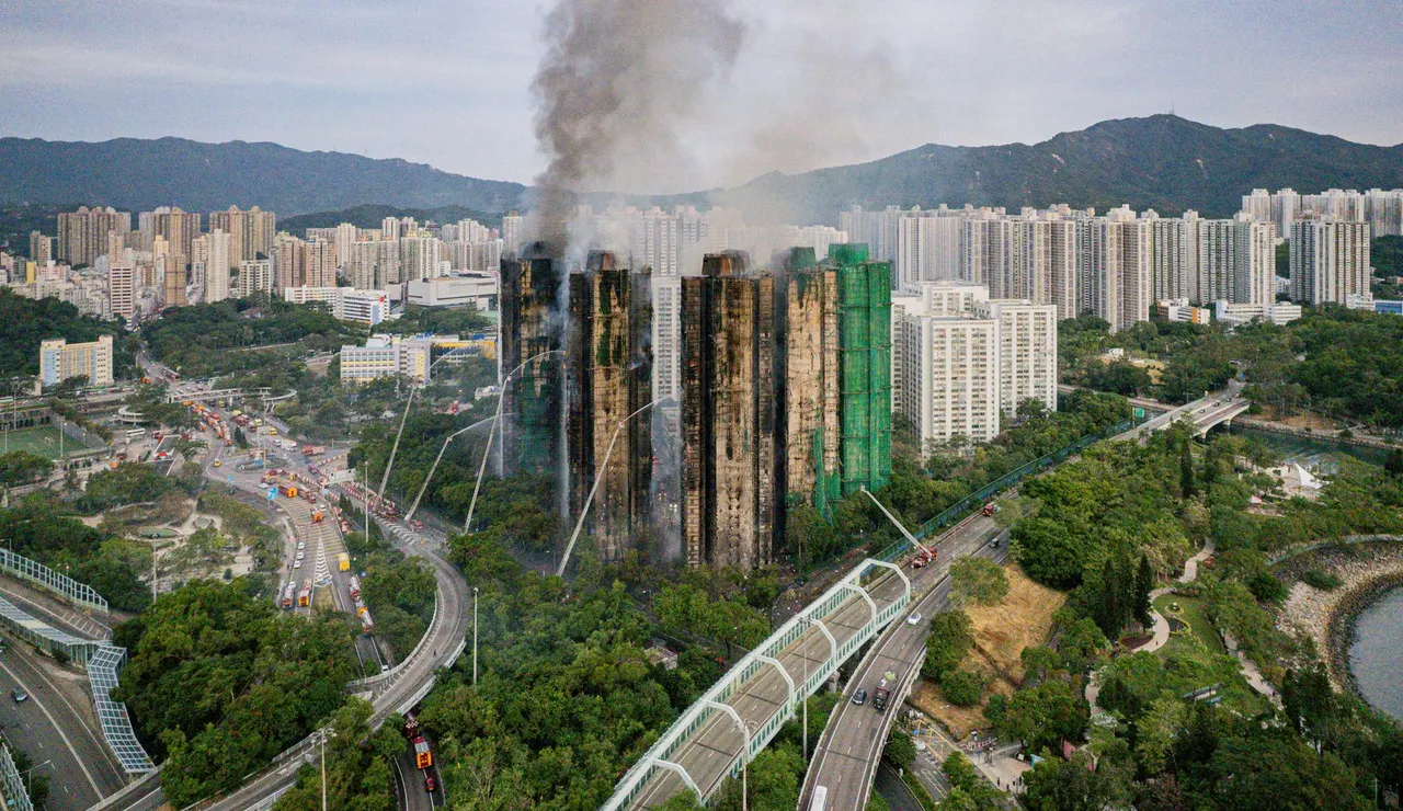 Imagen de los edificios de Hong Kong que ardieron