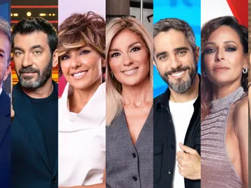 Pablo Motos, Arturo Valls, Sonsoles önega, Sandra Golpe, Roberto Leal, Eva González y Dani Tatay Pablo Motos, Arturo Valls, Sonsoles önega, Sandra Golpe, Roberto Leal, Eva González y Dani Tatay