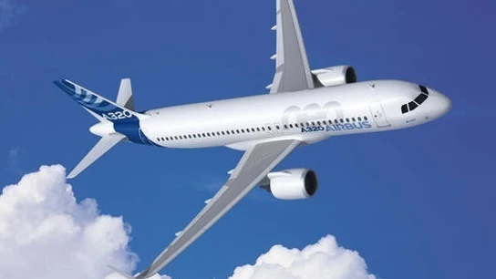 Imagen de archivo de un avión de Airbus Imagen de archivo de un avión de Airbus