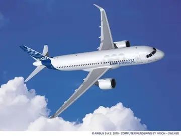 Imagen de archivo de un avión de Airbus Imagen de archivo de un avión de Airbus