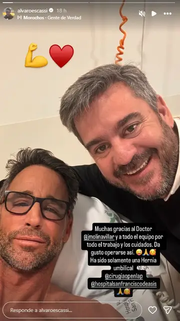 Álvaro Muñoz Escassi, su foto desde el hospital Álvaro Muñoz Escassi, su foto desde el hospital