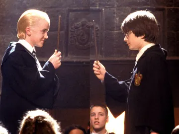 Tom Felton y Daniel Radcliffe en Harry Potter como Draco Malfoy y Harry Potter Tom Felton y Daniel Radcliffe en Harry Potter como Draco Malfoy y Harry Potter