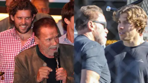 Arnold Schwarzenegger y sus hijos Christopher Schwarzenegger y Joseph Baena Arnold Schwarzenegger y sus hijos Christopher Schwarzenegger y Joseph Baena