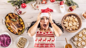 Mujer estresada por la Navidad Mujer estresada por la Navidad