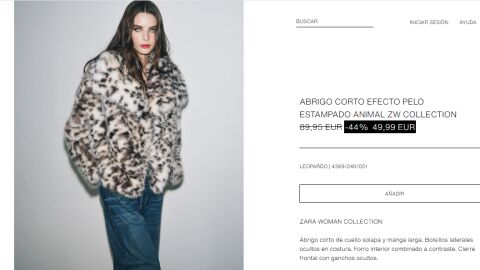 Abrigo animal print de Zara