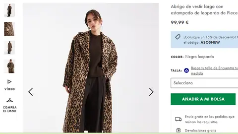 Abrigo animal print de Asos Abrigo animal print de Asos
