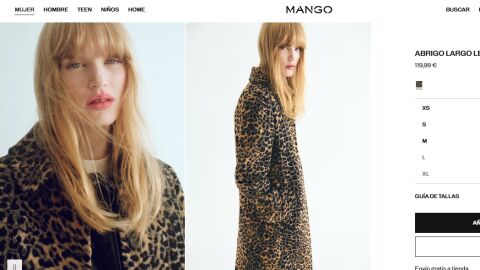 Abrigo animal print de Mango