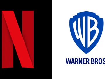 Montaje de los logos de Netflix y Warner Bros. Montaje de los logos de Netflix y Warner Bros.