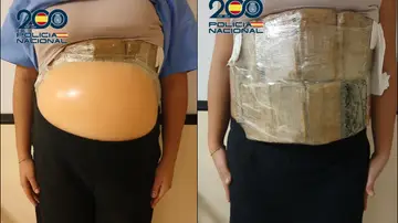 Imagen de la mujer que portaba la cocaína Imagen de la mujer que portaba la cocaína