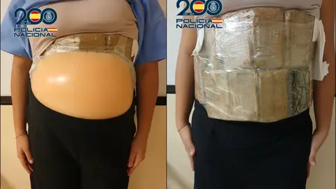 Imagen de la mujer que portaba la cocaína Imagen de la mujer que portaba la cocaína