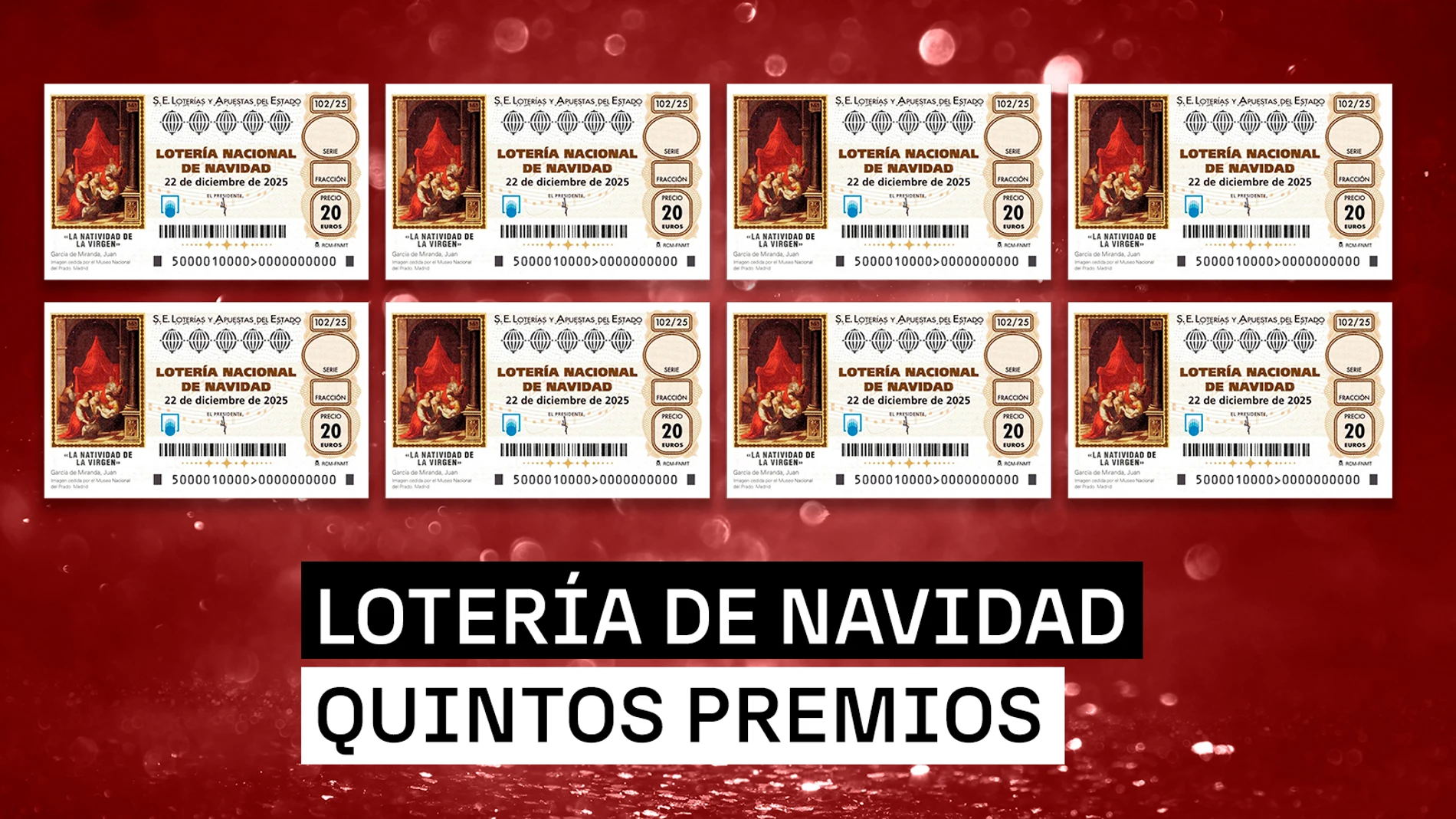 Cuánto dinero toca en los quintos premios de la Lotería de Navidad 2025 Cuánto dinero toca en los quintos premios de la Lotería de Navidad 2025