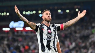 Sergio Ramos en un partido con el Monterrey