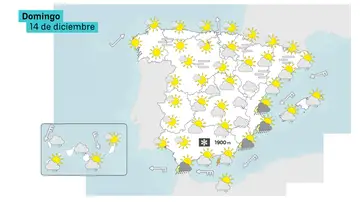 La previsión del domingo, 14 de diciembre La previsión del domingo, 14 de diciembre