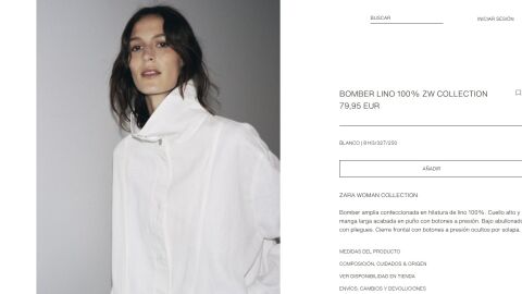 Bómber de lino de Zara