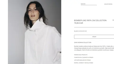 Bómber de lino de Zara Bómber de lino de Zara