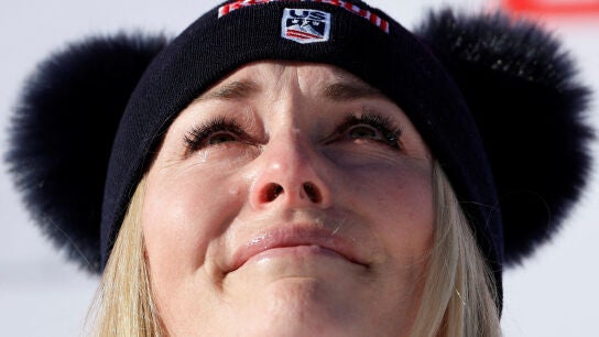 La emoci&oacute;n de Lindsey Vonn tras hacer historia en St. Moritz