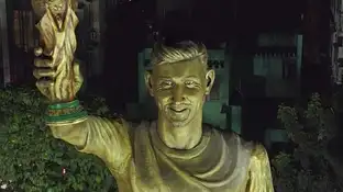 La estatua de Lionel Messi en Calcuta, India La estatua de Lionel Messi en Calcuta, India