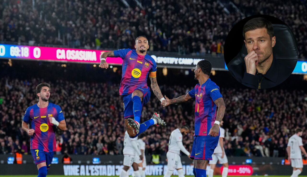 Raphinha celebra su gol ante Osasuna