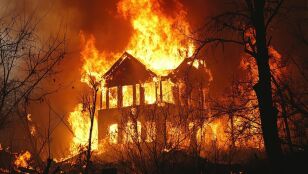 Imagen de un incendio en una vivienda