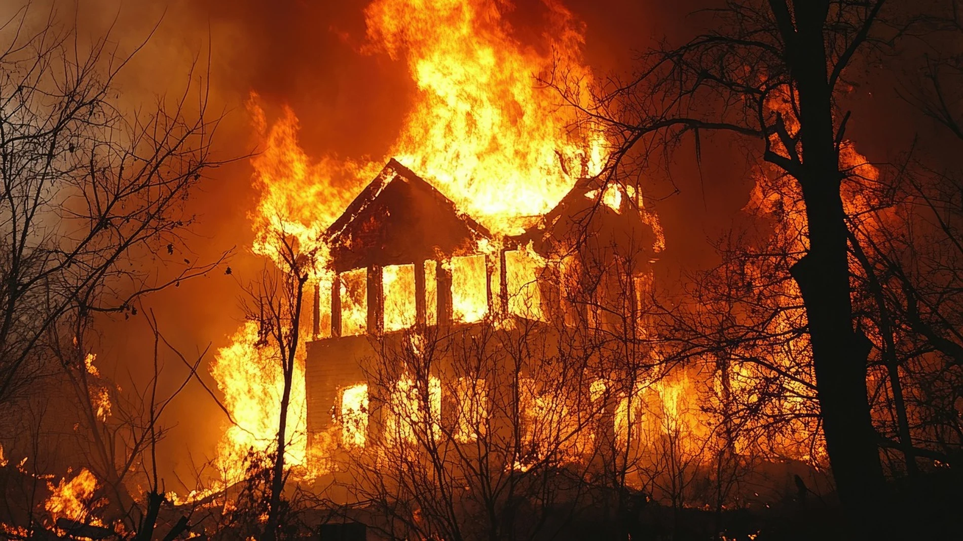 Imagen de un incendio en una vivienda Imagen de un incendio en una vivienda