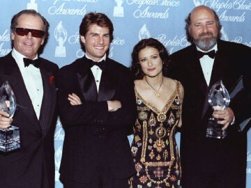 Jack Nicholson, Tom Cruise, Demi Moore y el director Rob Reiner en los People's Choice de 1992