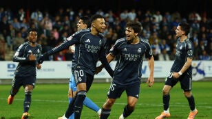 Kylian Mbapp&eacute; celebra el primer gol ante el CF Talavera de la Reina