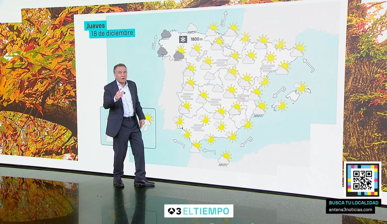 La previsión del jueves 18 de diciembre