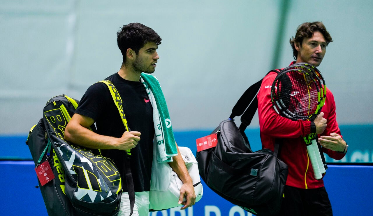 Carlos Alcaraz y Juan Carlos Ferrero, en una imagen de archivo