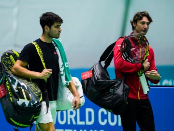 Carlos Alcaraz y Juan Carlos Ferrero, en una imagen de archivo