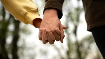 Pareja dada de la mano Pareja dada de la mano