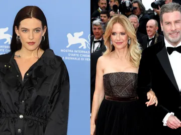 Riley Keough, John Travolta y Kelly Preston Riley Keough, John Travolta y Kelly Preston