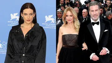Riley Keough, John Travolta y Kelly Preston Riley Keough, John Travolta y Kelly Preston