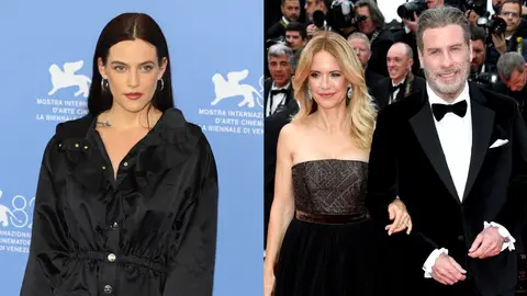 Riley Keough, John Travolta y Kelly Preston Riley Keough, John Travolta y Kelly Preston